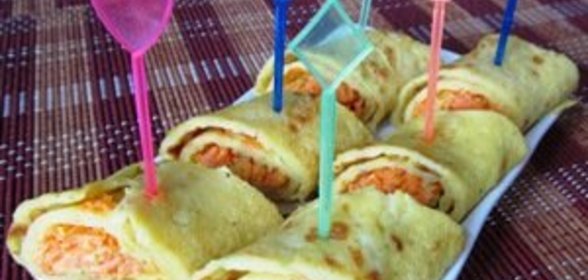 Рулетики из кабачков с морковной начинкой