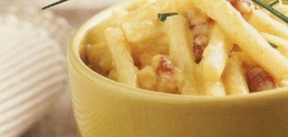 Макароны с сыром и панчеттой