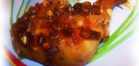 Нежная курочка с мёдом и орехами