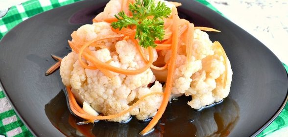 Капуста цветная по-корейски (быстрый способ)