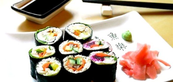 Сыроедческие роллы с грибами