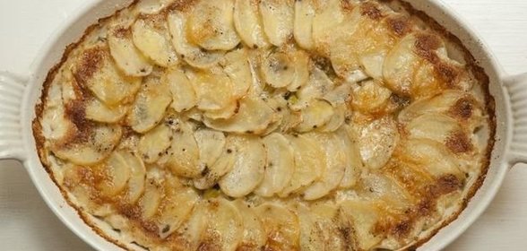 Гратен с луком-пореем