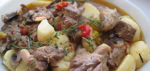Молодая баранина с овощами