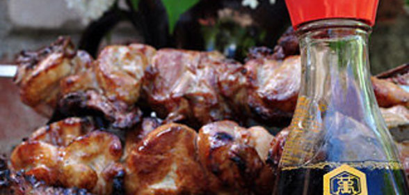 Куриный шашлык в медово-соевом соусе