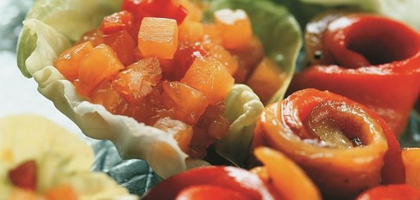 Рулетики из запеченного перца