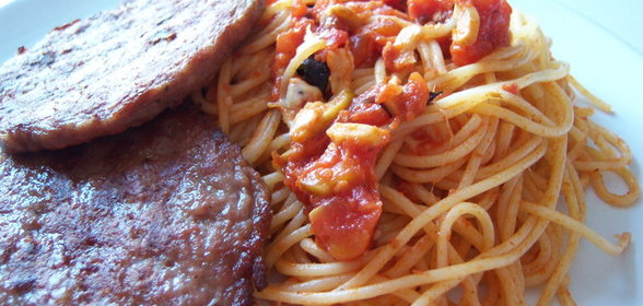 классические спагетти с помидорами