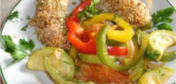 курица в кунжуте