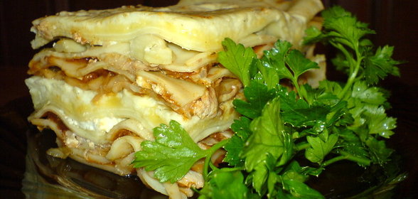 Моя лазанья с овощами, грибами и мясом