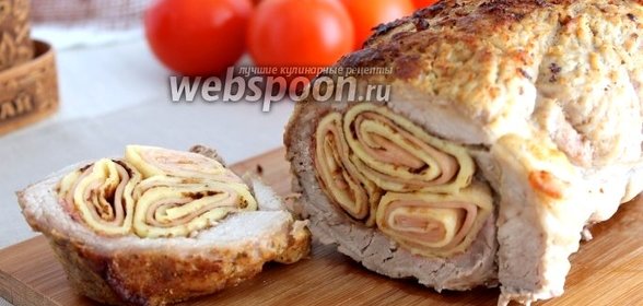 Мясной рулет с блинами