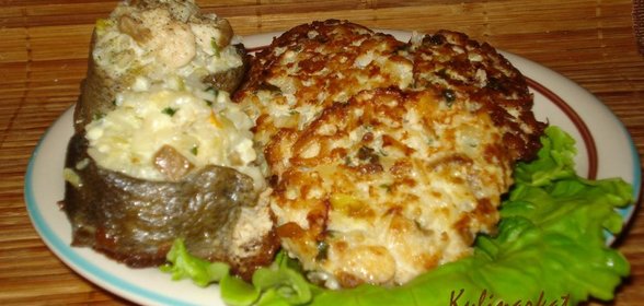 Котлетки и рулетики рыбные с кальмаром