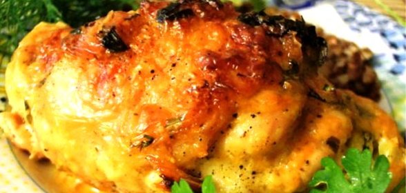 Куриные бедрышки, запеченные с сыром