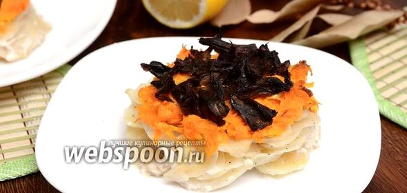 Медальоны из картофеля, моркови и грибов