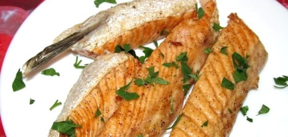 Брюшки сёмги жареные