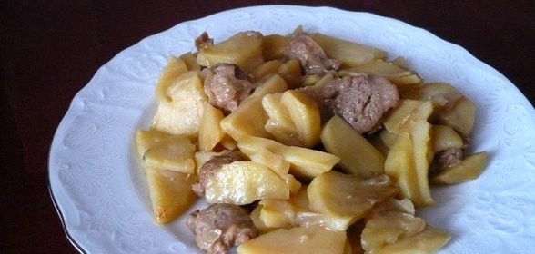 Картошка с соевыми кусочками