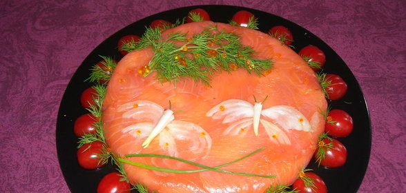 Завтрак из лосося