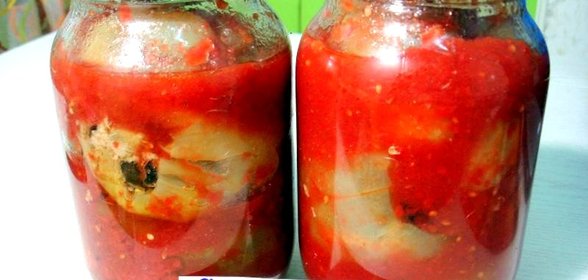 Перец фаршированный баклажанами