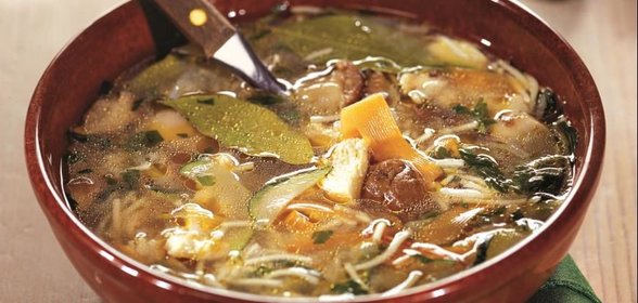 Грибной суп с курицей и вермишелью