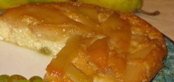 Запеканка творожная с грушами под карамелью
