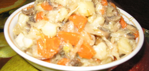 Овощное рагу с шампиньонами