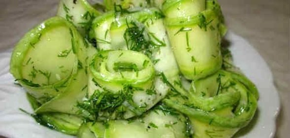 Кабачки, маринованные без закатки