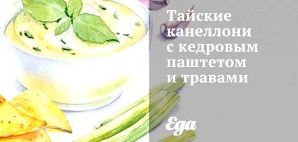 Тайские канеллони с кедровым паштетом и травами