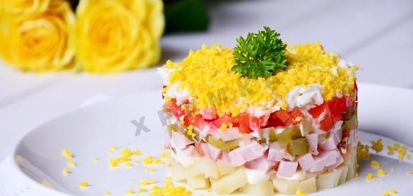 Салат болгарский перец ветчина