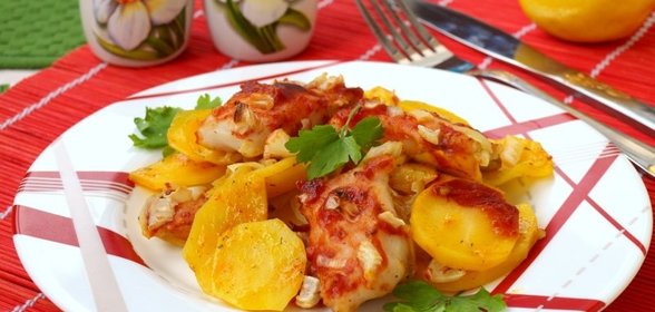 Филе пангасиуса с картофелем в духовке