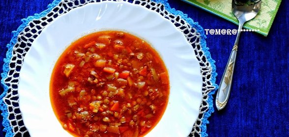 Чечевичная похлебка с тыквой