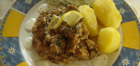 Баранина в сливочно-укропном соусе