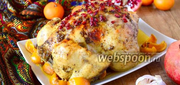 Пряная жареная курица с гранатом