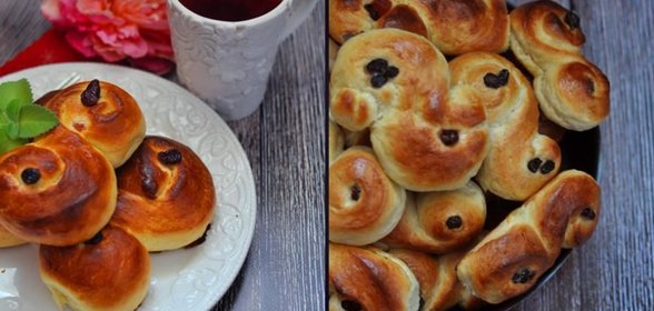 Булочки «Глаза Святой Лючии» (Lussekatter)
