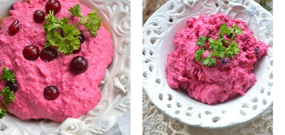 Свекольный сыр с сухариками