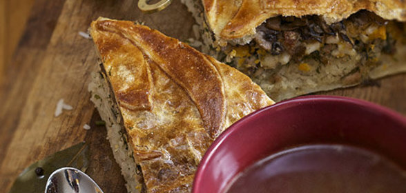 Пирог с курицей и грибами