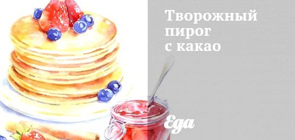 Творожный пирог с какао