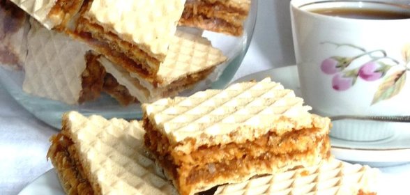 Вафельный торт с кокосом (без масла и яиц)