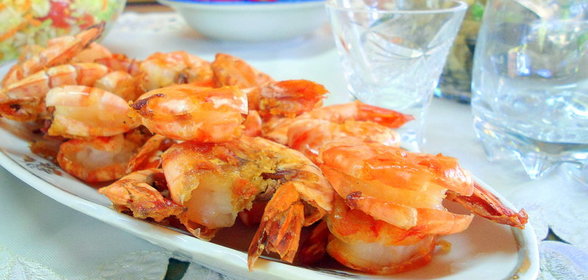 Тигровые креветки, в белом вине. Отчёт со Дня рождения