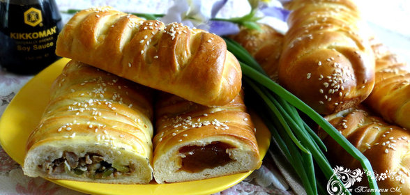 Плетеные багеты с двумя начинками (идеи для пикника)