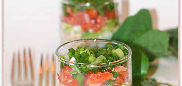 Веррины с фасолью, слабосоленой форелью и овощами Весеннее настроение