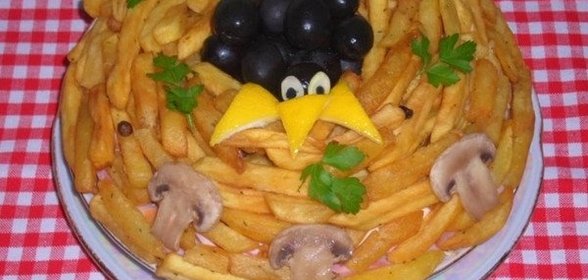 Салат «Птичье гнездо»