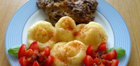 Рыба, запеченная с грибами