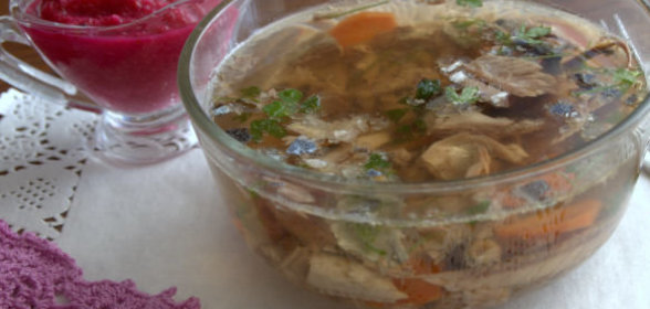 Холодец из сайры (в мультиварке)