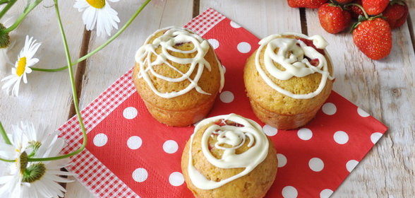 Кексики с клубникой и белым шоколадом