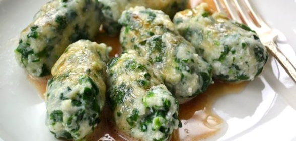 Творожные лепешки со шпинатом (Gnudi)