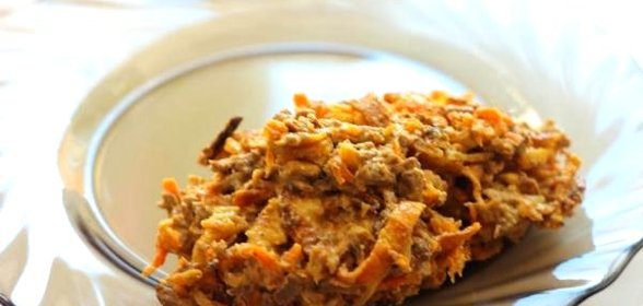 Салат из печени и блинчиков