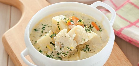 Норвежский суп с треской