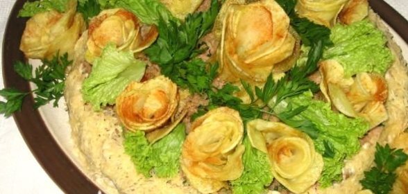 Картофельный торт с мясным фаршем