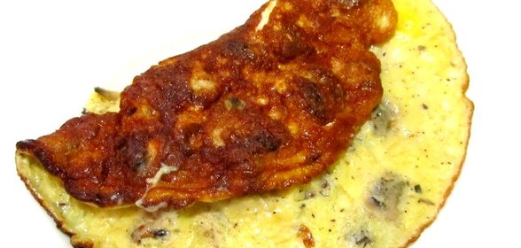 Омлет с шампиньонами и сыром