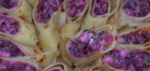 Блинные рулетики с муксуном