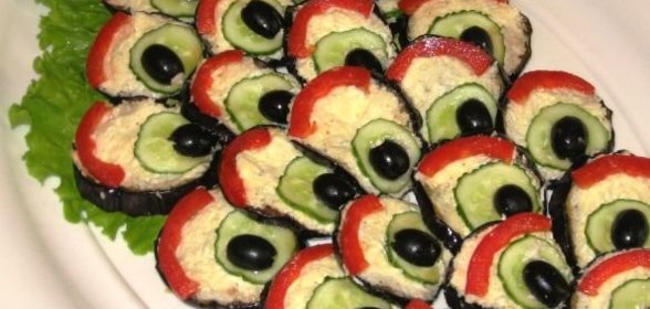 Закуска из баклажанов Павлиний хвост