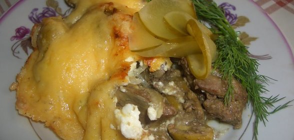 Куриная печень в сырной корочке